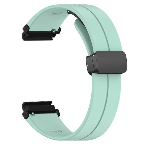 For Garmin Fenix 7S / 7S Solar / 6S / 5S Watch Strap Magnetic Buckle Silicone Band with 20mm PC Connector - Mint Green