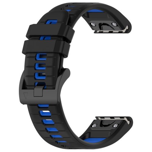 For Garmin Fenix 7S / Fenix 7S Pro Watch Strap 20mm Silicone Sport Watchbands - Black+Blue