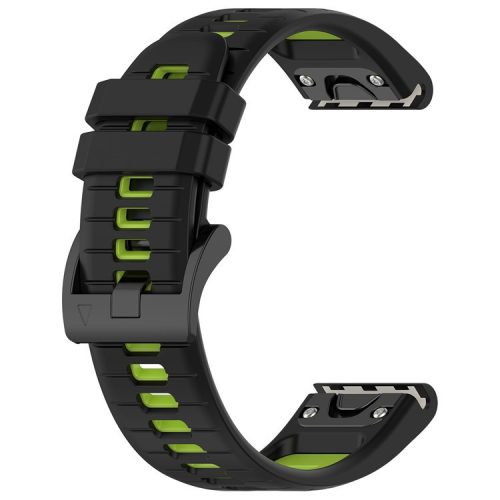 For Garmin Fenix 7S / Fenix 7S Pro Watch Strap 20mm Silicone Sport Watchbands - Black+Green