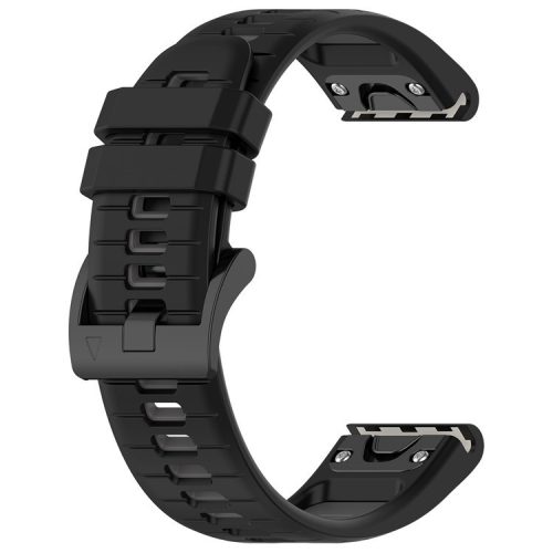 For Garmin Fenix 7S / Fenix 7S Pro Watch Strap 20mm Silicone Sport Watchbands - Black+Grey