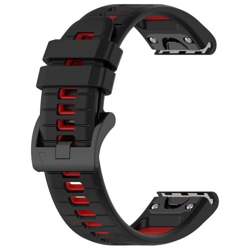 For Garmin Fenix 7S / Fenix 7S Pro Watch Strap 20mm Silicone Sport Watchbands - Black+Red