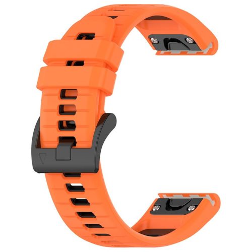 For Garmin Fenix 7S / Fenix 7S Pro Watch Strap 20mm Silicone Sport Watchbands - Orange+Black