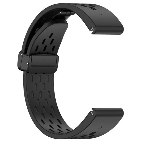 For Garmin Fenix 7S / Instinct 2S / Fenix 6S / Fenix 6S Pro Breathable Strap Folding Buckle 20mm Silicone Watch Band - Black