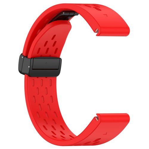 For Garmin Fenix 7S / Instinct 2S / Fenix 6S / Fenix 6S Pro Breathable Strap Folding Buckle 20mm Silicone Watch Band - Red