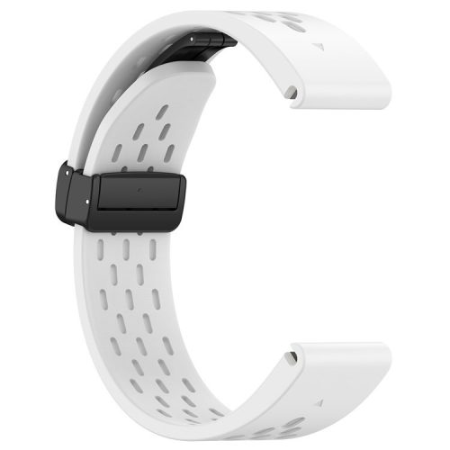 For Garmin Fenix 7S / Instinct 2S / Fenix 6S / Fenix 6S Pro Breathable Strap Folding Buckle 20mm Silicone Watch Band - White