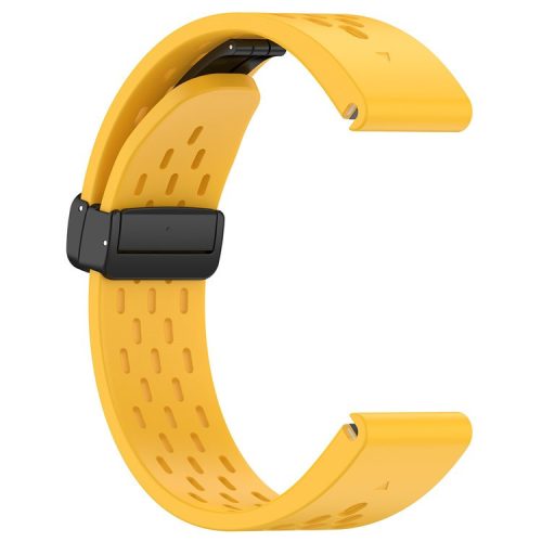 For Garmin Fenix 7S / Instinct 2S / Fenix 6S / Fenix 6S Pro Breathable Strap Folding Buckle 20mm Silicone Watch Band - Yellow