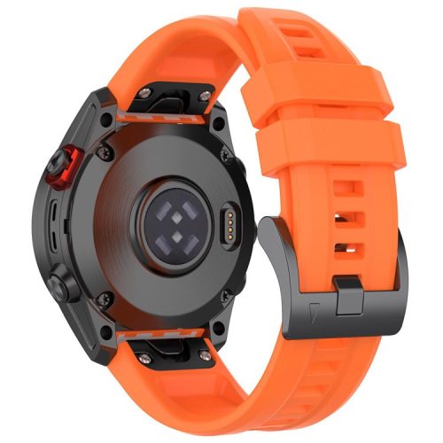 For Garmin Fenix 7S/6S Pro/5S/5S Plus/Instinct 2S Silicone Watchband Wrist Strap Sports Watch Quick Release Watch Band with Buckle - Orange