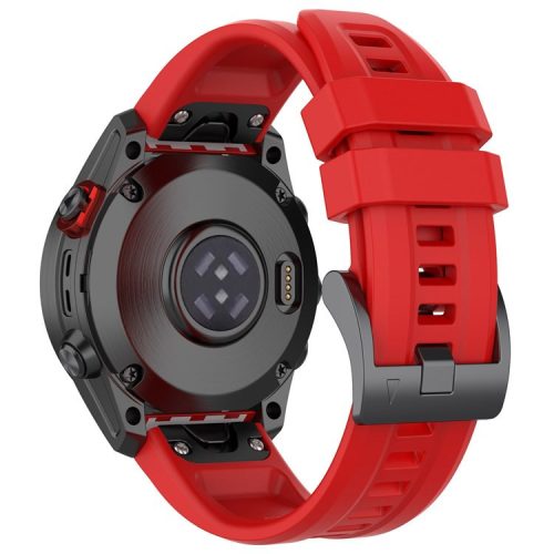 For Garmin Fenix 7S/6S Pro/5S/5S Plus/Instinct 2S Silicone Watchband Wrist Strap Sports Watch Quick Release Watch Band with Buckle - Red