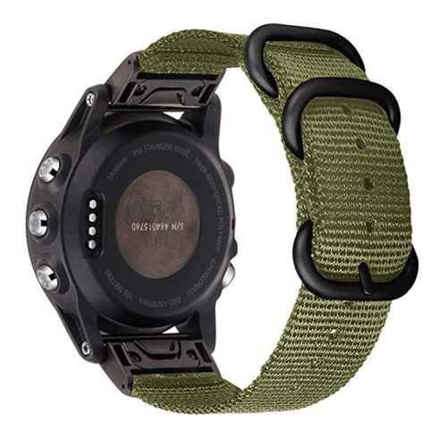 For Garmin Fenix 7X  /  6X Pro  /  Tactix7 Adjustable Wrist Band 26mm Nylon Watch Strap Replacement Watchband - Green