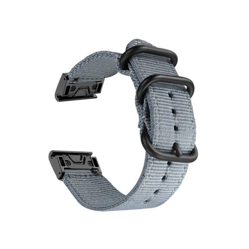 For Garmin Fenix 7X  /  6X Pro  /  Tactix7 Adjustable Wrist Band 26mm Nylon Watch Strap Replacement Watchband - Grey