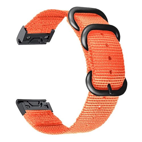 For Garmin Fenix 7X  /  6X Pro  /  Tactix7 Adjustable Wrist Band 26mm Nylon Watch Strap Replacement Watchband - Orange