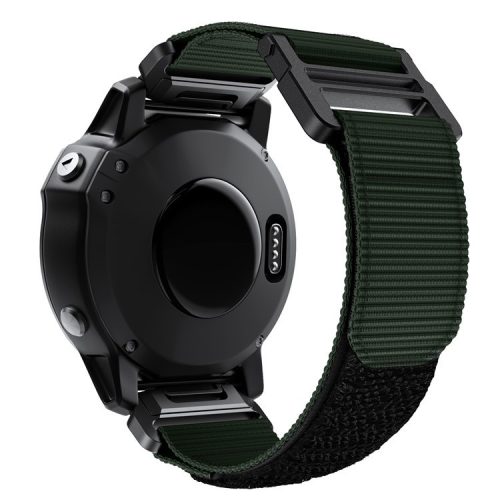 For Garmin Fenix 7X / 7X Pro / 6X QuickFit 26mm Watch Band Nylon Loop Adjustable Wrist Band - Army Green