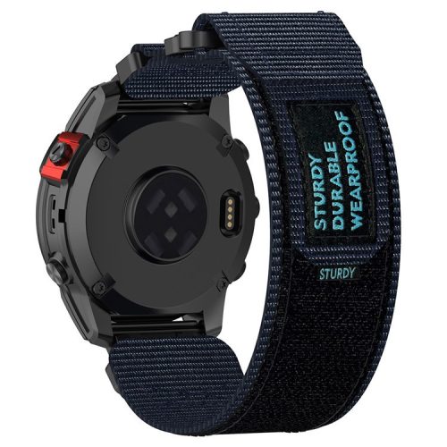 For Garmin Fenix 7X / 7X Pro / Instinct 2X / QuickFit 26mm Nylon Sticker Wrist Strap - Blue