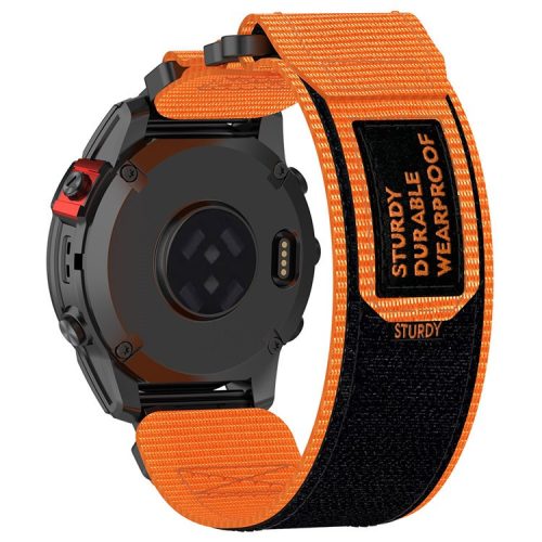 For Garmin Fenix 7X / 7X Pro / Instinct 2X / Quickfit 26mm Nylon Sticker Wrist Strap - Orange