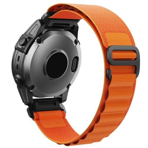 For Garmin Fenix 7X / 7X Solar / Tactix 7 Pro Nylon Watch Band Adjustable 26mm Quick Release Wrist Strap - Orange