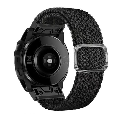 For Garmin Fenix 7X / Fenix 3 / 3 HR Nylon Watch Band Smart Bracelet 26mm Adjustable Strap with Buckle - Black