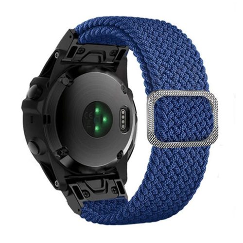 For Garmin Fenix 7X / Fenix 3 / 3 HR Nylon Watch Band Smart Bracelet 26mm Adjustable Strap with Buckle - Blue