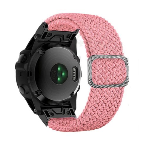 For Garmin Fenix 7X / Fenix 3 / 3 HR Nylon Watch Band Smart Bracelet 26mm Adjustable Strap with Buckle - Pink