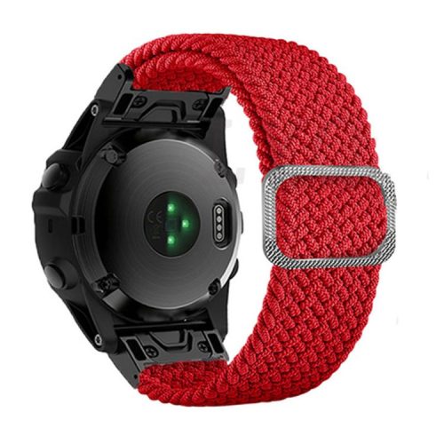 For Garmin Fenix 7X / Fenix 3 / 3 HR Nylon Watch Band Smart Bracelet 26mm Adjustable Strap with Buckle - Red