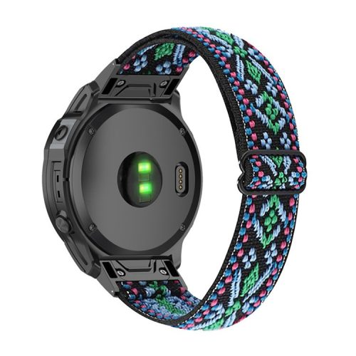 For Garmin Fenix 7X / Fenix 3 / Descent MK1 Elastic Nylon Watch Strap Smart Watch Band with Tool - Green