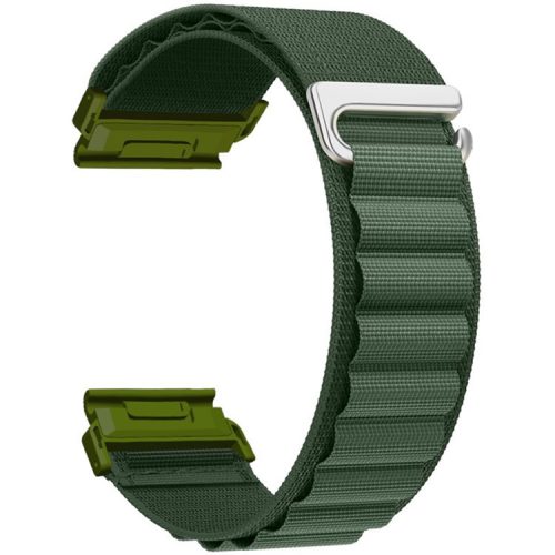 For Garmin Fenix 7X Pro / 7X Watch Band 26mm Quick Release C Buckle Nylon Watch Strap - Army Green