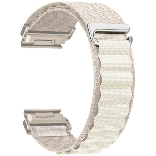 For Garmin Fenix 7X Pro / 7X Watch Band 26mm Quick Release C Buckle Nylon Watch Strap - Retro White