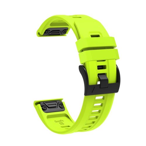 For Garmin Fenix 7X Silicone Watch Band 26mm Quick Release Metal Buckle Strap Replacement - Green