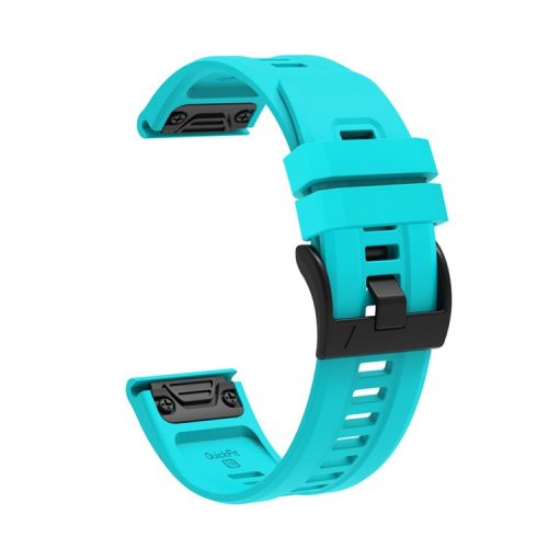 For Garmin Fenix 7X Silicone Watch Band 26mm Quick Release Metal Buckle Strap Replacement - Mint Green