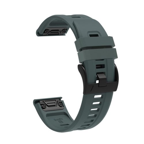 For Garmin Fenix 7X Silicone Watch Band 26mm Quick Release Metal Buckle Strap Replacement - Rock Cyan