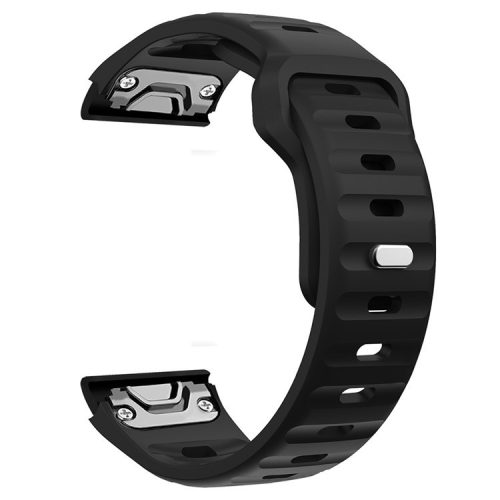 For Garmin Fenix 7X Soft Silicone Watch Strap Adjustable Wrist Band Replacement - Black