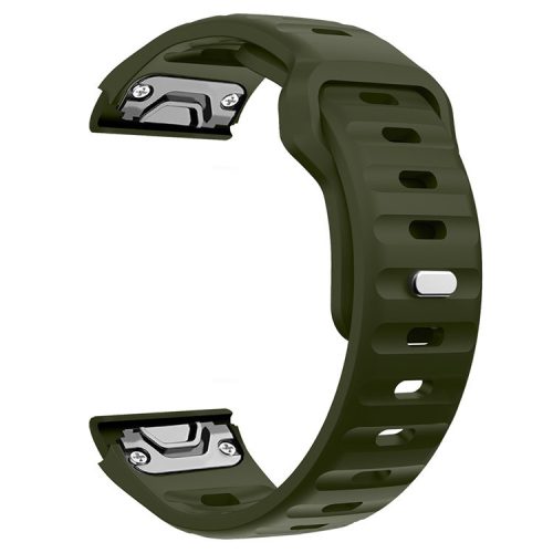 For Garmin Fenix 7X Soft Silicone Watch Strap Adjustable Wrist Band Replacement - Dark Green