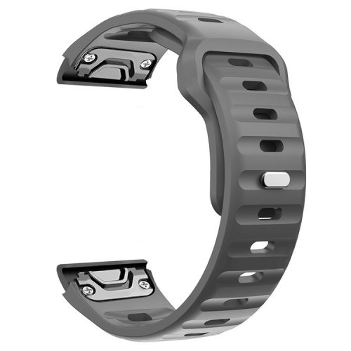 For Garmin Fenix 7X Soft Silicone Watch Strap Adjustable Wrist Band Replacement - Grey