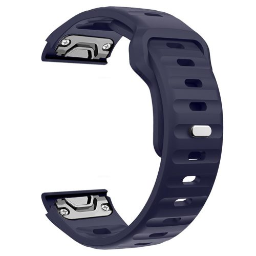 For Garmin Fenix 7X Soft Silicone Watch Strap Adjustable Wrist Band Replacement - Midnight Blue