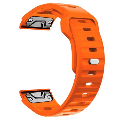 For Garmin Fenix 7X Soft Silicone Watch Strap Adjustable Wrist Band Replacement - Orange