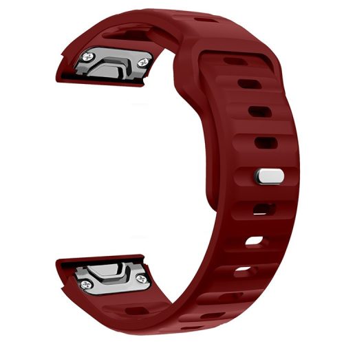 For Garmin Fenix 7X Soft Silicone Watch Strap Adjustable Wrist Band Replacement - Red