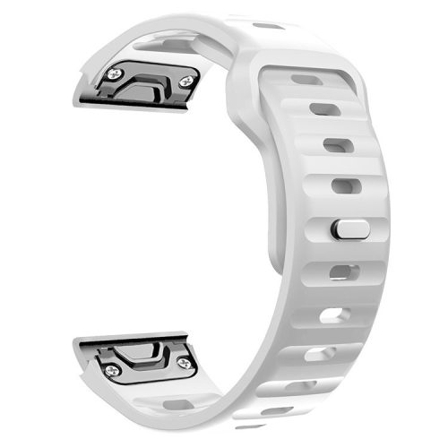 For Garmin Fenix 7X Soft Silicone Watch Strap Adjustable Wrist Band Replacement - White