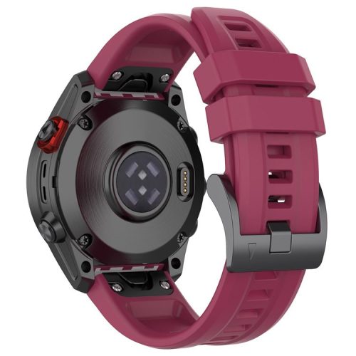 For Garmin Fenix 7X/7X Solar/6X/6X Pro/TACTIX 7 Silicone Watch Strap Quick Release Wrist Band Sports Watch Watchband 26mm - Wine Red