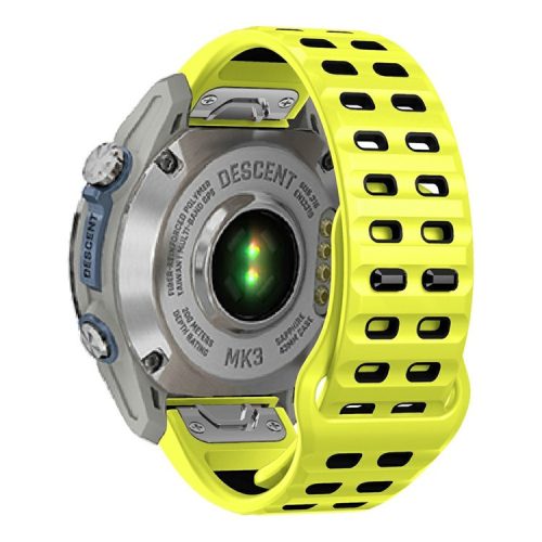 For Garmin Fenix 8 47mm / Fenix E 47mm Silicone Watchband Quick Release Buckle Dual Color Watch Strap - Lime+Black