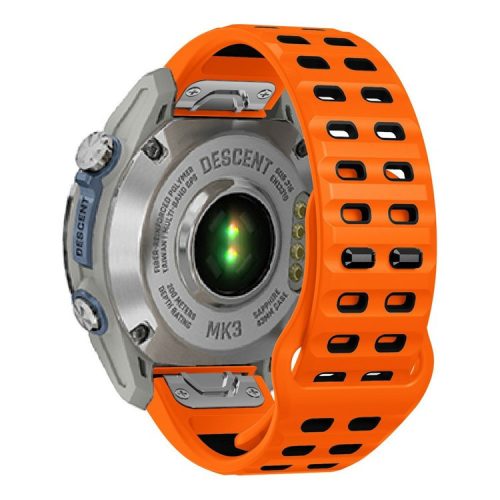 For Garmin Fenix 8 47mm / Fenix E 47mm Silicone Watchband Quick Release Buckle Dual Color Watch Strap - Orange+Black