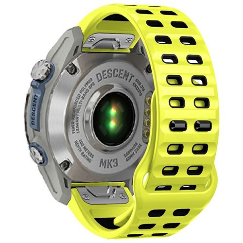 For Garmin Fenix 8 51mm / Enduro 3 / Enduro 2 Silicone Watchband Quick Release Buckle Dual Color Watch Strap - Lime+Black