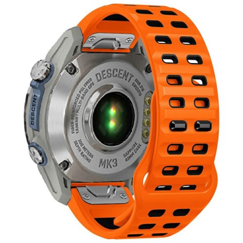 For Garmin Fenix 8 51mm / Enduro 3 / Enduro 2 Silicone Watchband Quick Release Buckle Dual Color Watch Strap - Orange+Black