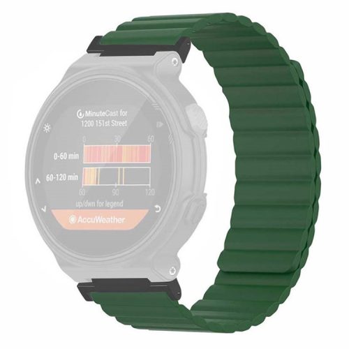 For Garmin Forerunner 220 / 230 / 235 / 735XT / 620 / 630 Silicone Strap Magnetic Smartwatch Bands - Army Green