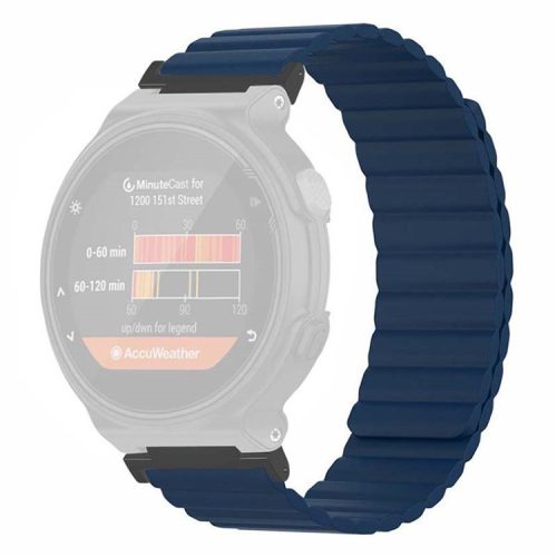 For Garmin Forerunner 220 / 230 / 235 / 735XT / 620 / 630 Silicone Strap Magnetic Smartwatch Bands - Midnight Blue