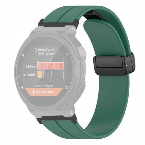 For Garmin Forerunner 220 / 230 / 235 / 735XT / 620 / 630 Watch Strap Magnetic Buckle Silicone Strap - Army Green