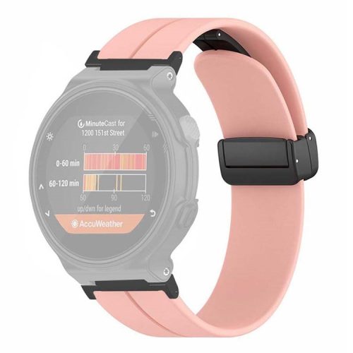 For Garmin Forerunner 220 / 230 / 235 / 735XT / 620 / 630 Watch Strap Magnetic Buckle Silicone Strap - Pink