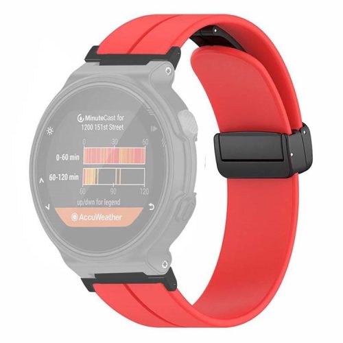 For Garmin Forerunner 220 / 230 / 235 / 735XT / 620 / 630 Watch Strap Magnetic Buckle Silicone Strap - Red