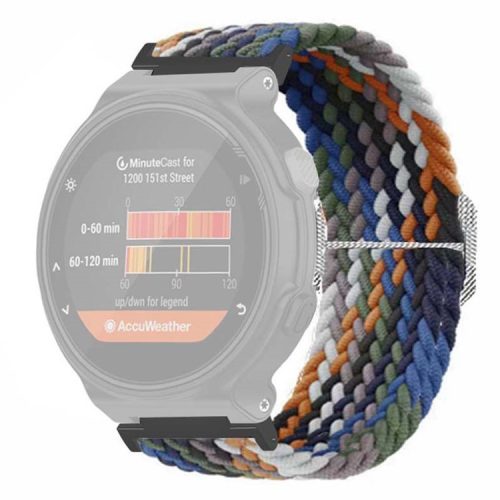 For Garmin Forerunner 220 / 230 / 235 / 735XT / 620 / 630 Watch Strap Stretchy Braided Nylon Band - Denim