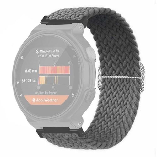 For Garmin Forerunner 220 / 230 / 235 / 735XT / 620 / 630 Watch Strap Stretchy Braided Nylon Band - Grey