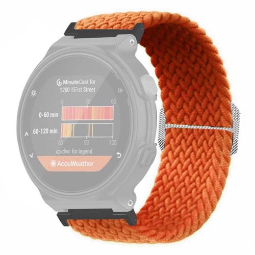 For Garmin Forerunner 220 / 230 / 235 / 735XT / 620 / 630 Watch Strap Stretchy Braided Nylon Band - Orange