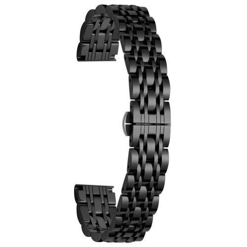 For Garmin Lily 2 Watch Band 7-Beads 14mm Stainless Steel Replacement Strap - Black